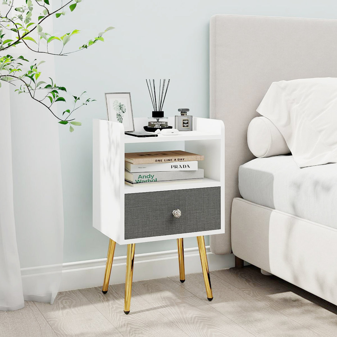 1 Drawer Bedside Tables With Storage || Metal Legs