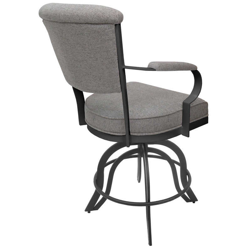 Miami 30" Gray Metal Swivel Bar Stool