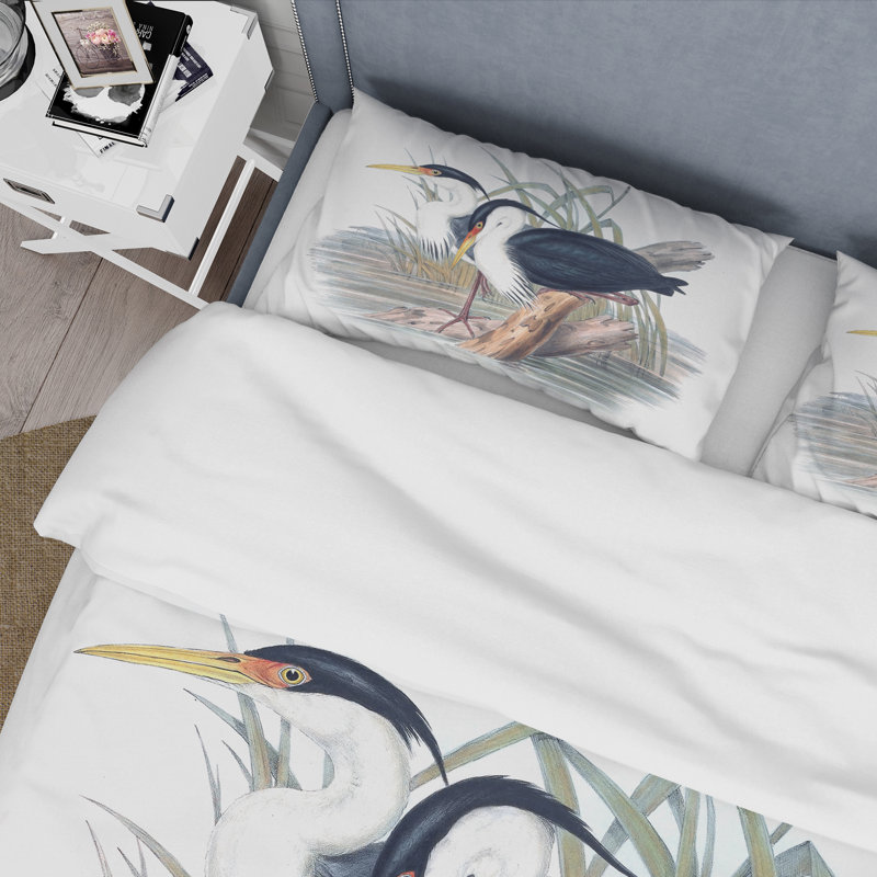 Ensemble de housse de couette traditionnel Vintage Bird Life II - microfibre de polyester