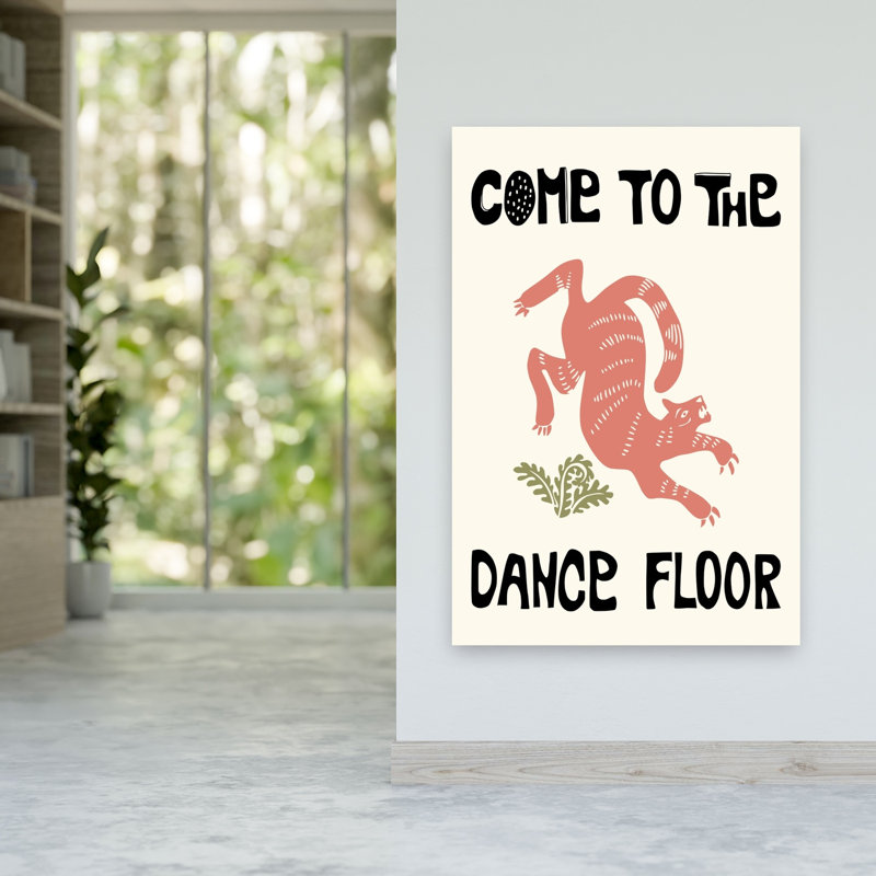 «Dancing Cat Invitation Playful Retro Whimsical Cat», reproduction d'art murale, H 60 po x l 40 po