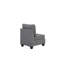 Gris modulaire - 3 pièces: tissu semblable au lin et chaises modèles en bois stables 3 pièces, gris: construction résiliente