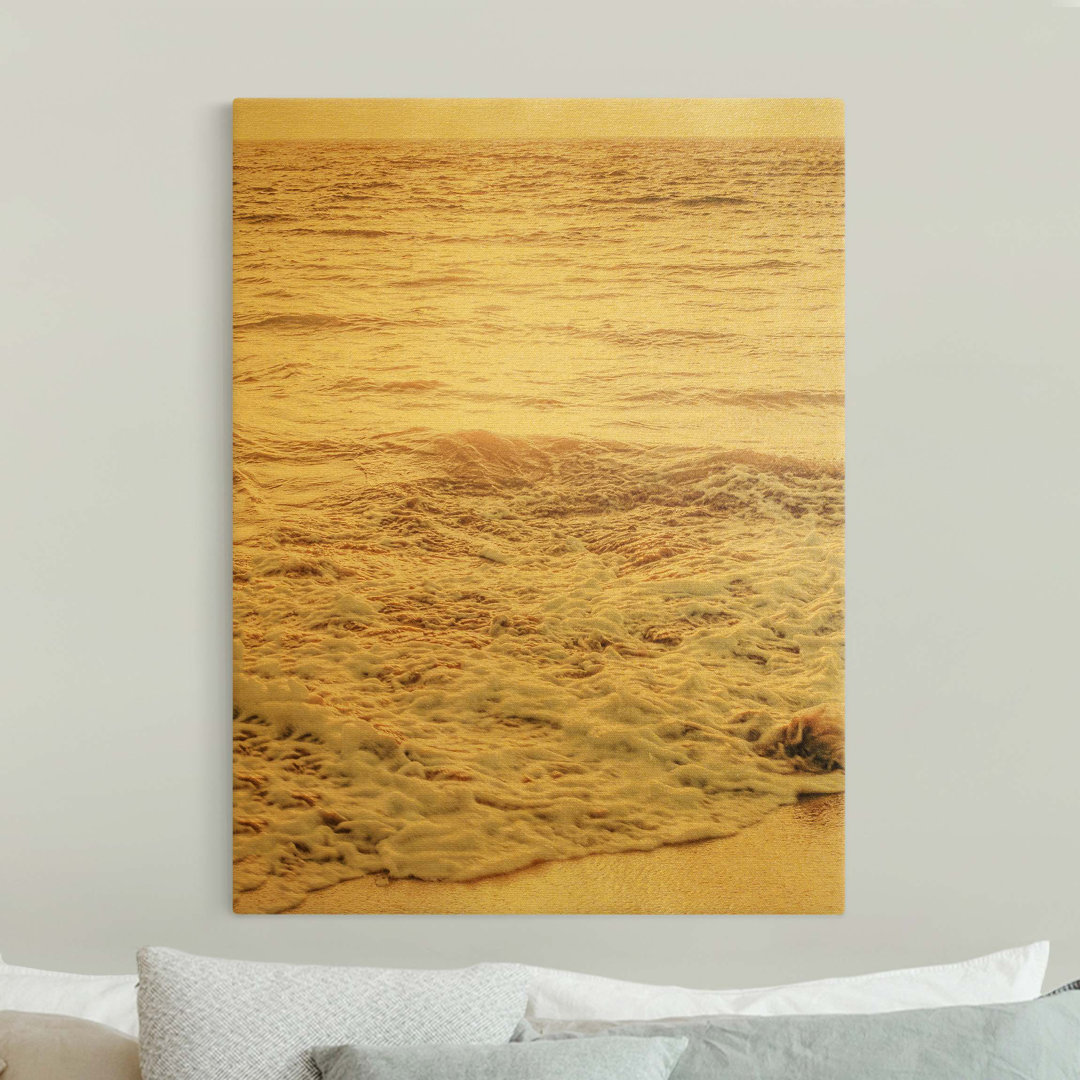 Leinwandbild - Goldener Strand