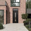 Porte d'entrée avant à panneau en acier noir Diamond-115811885-115811894