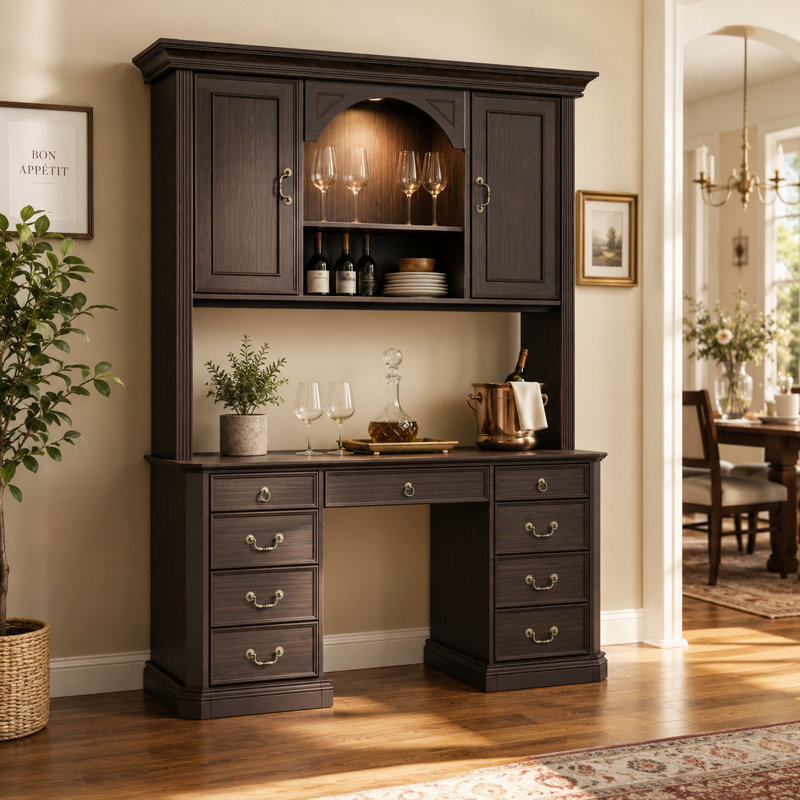 Grande armoire à vin avec tiroirs, anti-basculement - Rangement de ferme pour la salle à manger