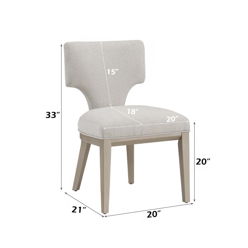 Chaise d'appoint en lin et champagne, ensemble de 2