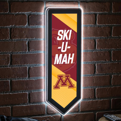 NCAA Team Pennant Shaped LED Lighted Wall Sign