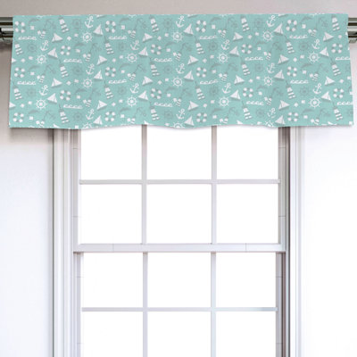 Sateen Nautical Ruffled Window Valance