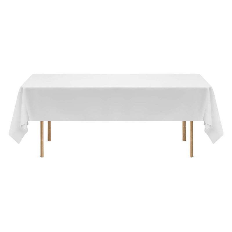 White Tablecloths for Rectangle Tables, 60 x 102 Inches, Reusable and Machine Washable Table Clothes, Wrinkle-Resistant Polyester Fabric Table Covers for Wedding, Party, Banquet