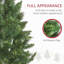 Arbre de Noël artificiel de 7,5 pi de hauteur avec 1075 branches, ouverture automatique, base en acier, aiguilles de pin