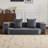 Multi-Functional Convertible Sectional Sofa with Fold-Out Bed & Ottoman Stools - Compact Chenille Couch for Small Spaces, Home Office, & Guest Rooms?-213685880