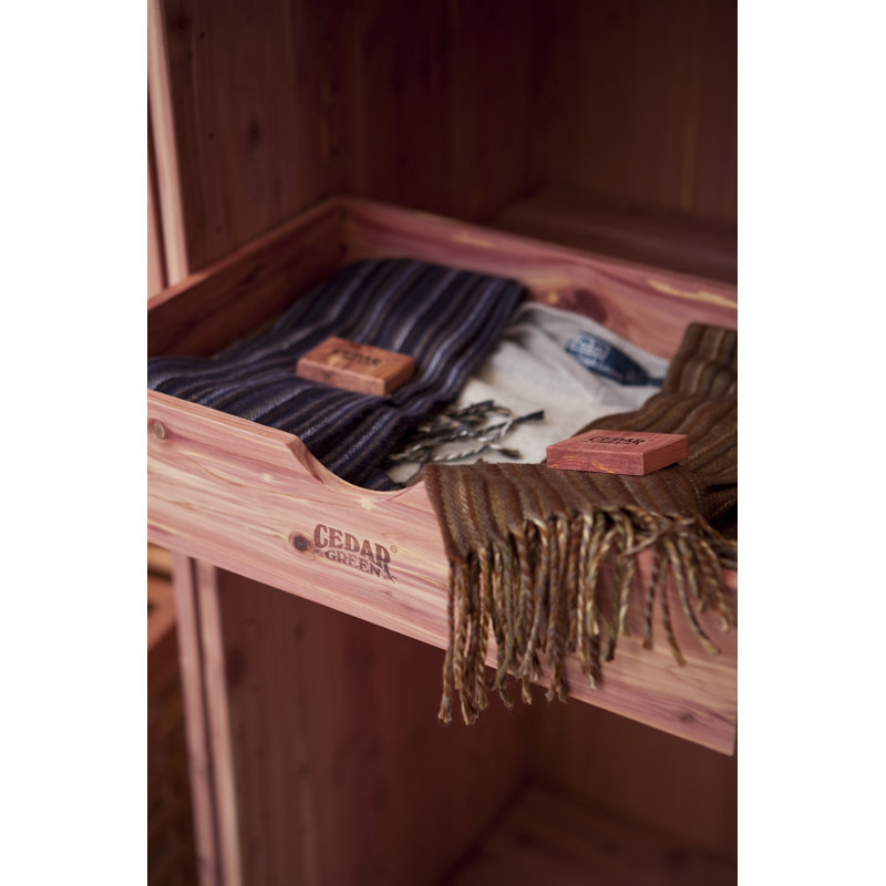 Cedar Green Solid Wood Decorative Bin
