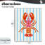 «Bright Boho Lobster on Stripes», estampe numérique, design par Indira Prieto | IndySign-1387041207-1387041205