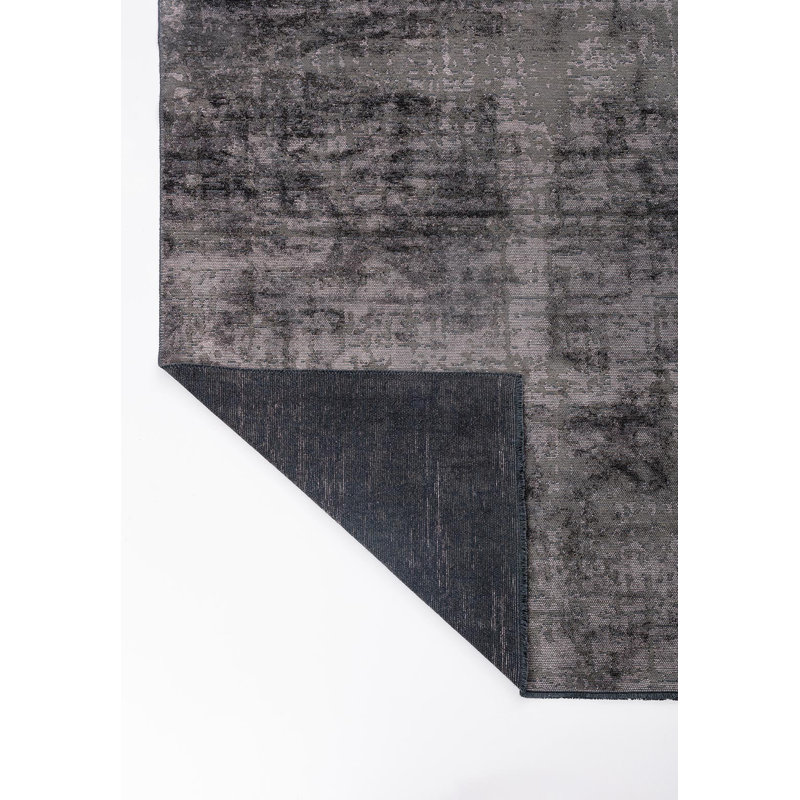 Rapture Abstract Area Rug in Gray, Square 9'