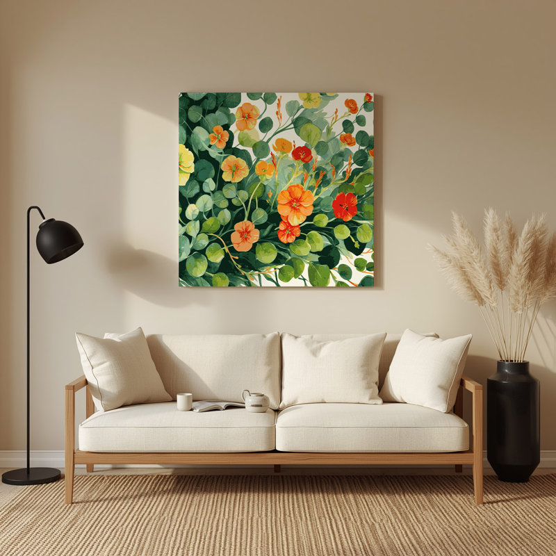 Art mural en métal légumes vert capucine, H 16 po x l 16 po