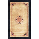 Wool Chinese Small Scatter Size 1920s Knotted Rectangle - Art Deco Antique Rug