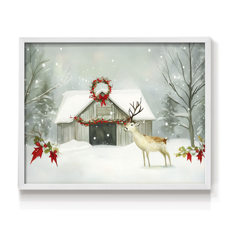 Chirstmas Art-CDLV - Reproduction encadrée - Restickable, H 22 po x l 28 po, Blanc