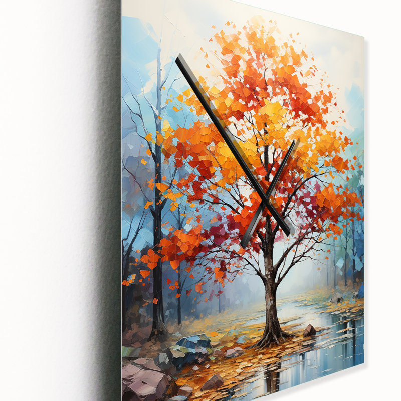 Alive Colours Maple Trees I - Tree Maple Modern Wall Clock, Medium