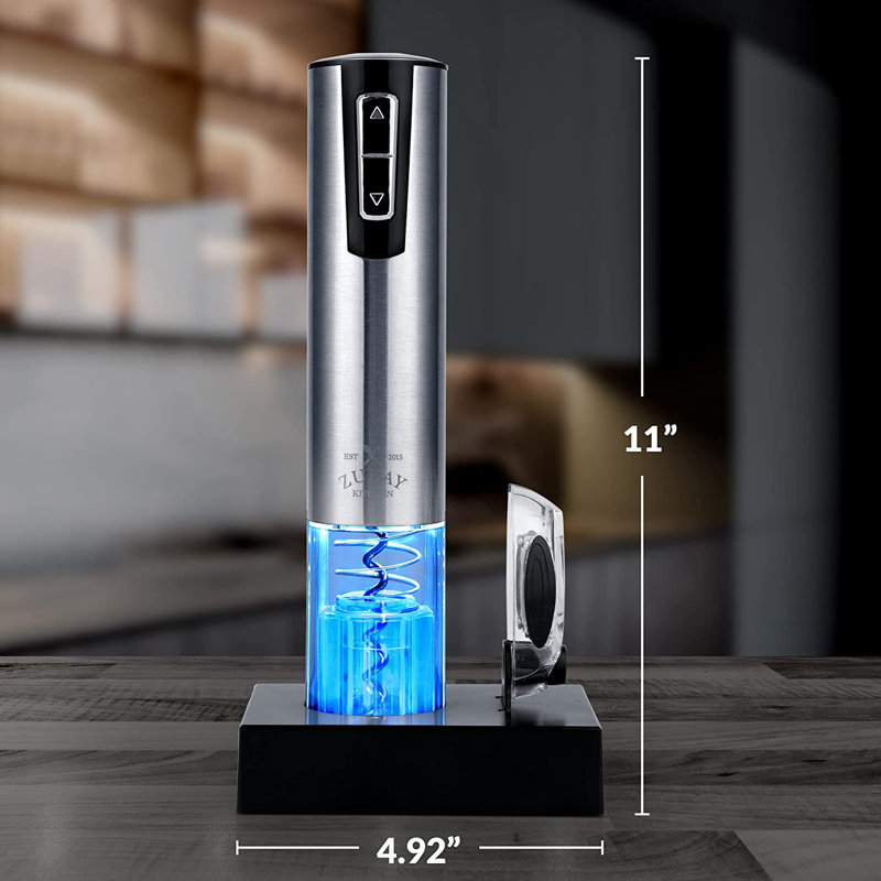 Zulay Electric Stainless Steel Automatic Wine Bottle Opener With Charging Base and Foil Cutter