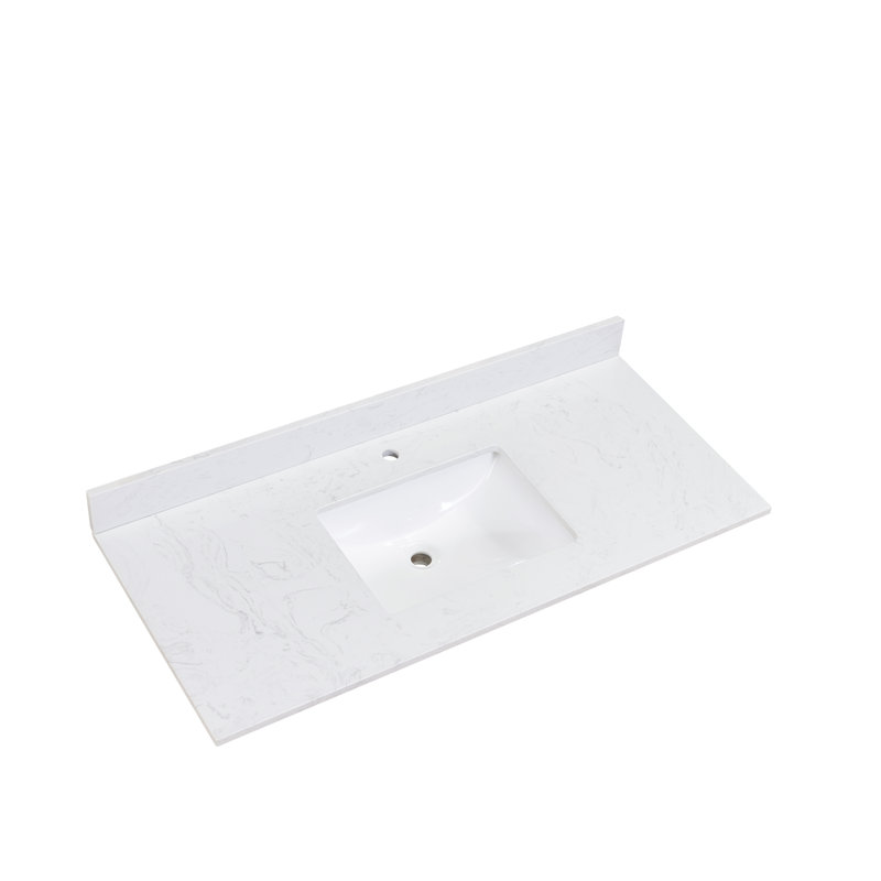 Aosta White 49" Composite Stone Vanity Top with Sink