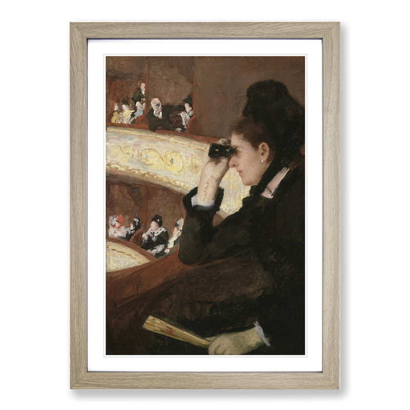In the Loge by Mary Cassatt - Picture Frame Painting, 48cm H x 36cm W x 2cm D, Oak