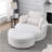 Welike Swivel Accent Barrel Modern Sofa Lounge Club Big Round Chair With Storage Ottoman Linen Fabric For Living Room Hotel With Pillows,Teddy White (Ivory)-893018147