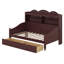Lit de jour simple avec tiroirs de rangement et étagère de tête de lit, structure de lit de jour rétro en bois-1909767986