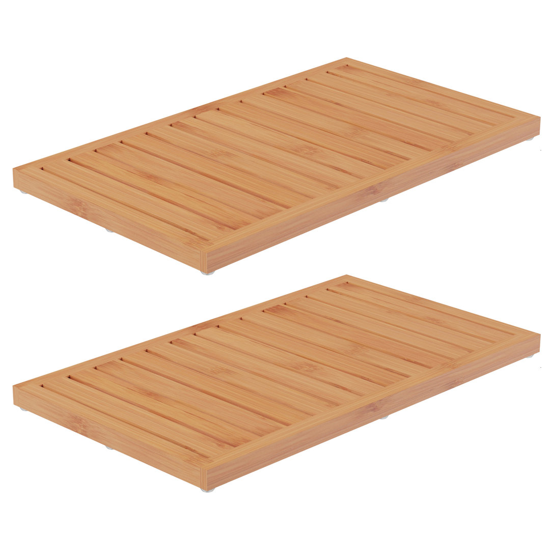Arthetta Non-Slip Slatted Bamboo Bath Mat (Set of 2) Loon Peak®