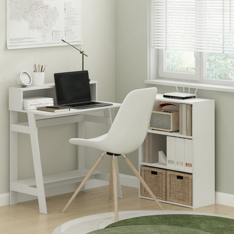 Inaayah Desk with Hutch, White