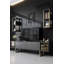 Ensemble de mobilier de salon moderne, anthracite et or | Panneau de particules 100% enduit de mélamine | Meuble télé (70,9 x 11,8 x 18,9 po), tablette murale (8,7 x 8,3 x 23,6 po), table basse (31,5 x 31,5 x 15,7 po) | Pieds en métal élégants, parfaits pour les espaces contemporains-1709915857-1709915856