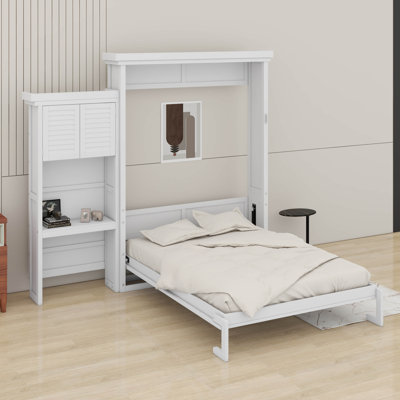Grand lit escamotable avec tablettes