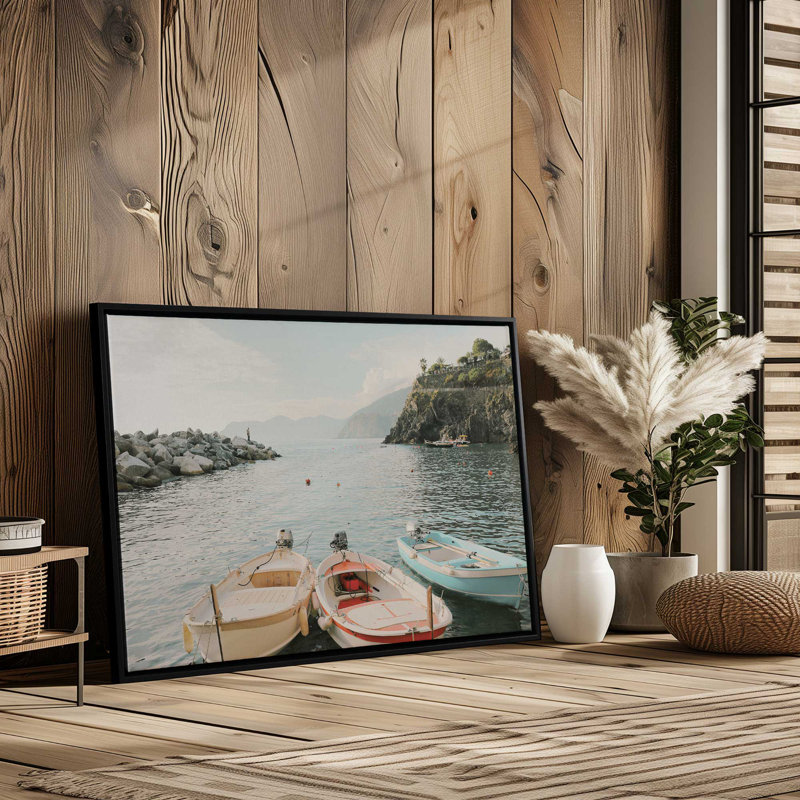 Dockside Dreams Canvas Print, Polished Chrome Framed, 32.75" H x 48.75" W x 1.75" D
