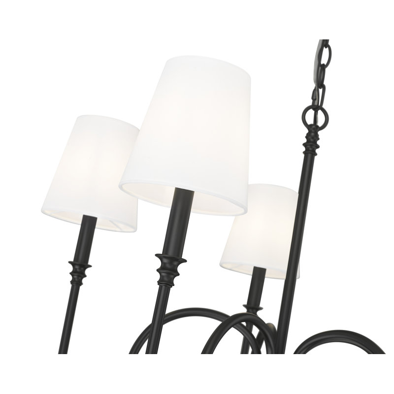 Lustre 5 lumières noir mat Jisele, Noir mat