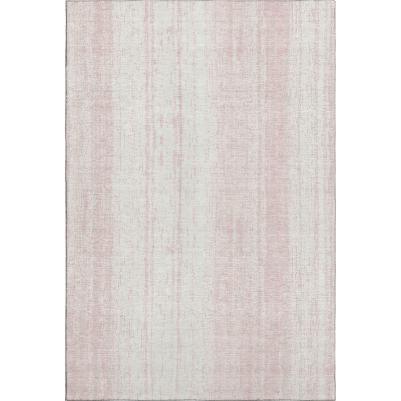Premium Machine Washable Prisco Pink Rug, Rectangle 3' x 5'