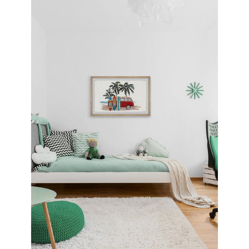 Cecelia Surf Van Framed Print, 24" H x 36" W x 1.5" D