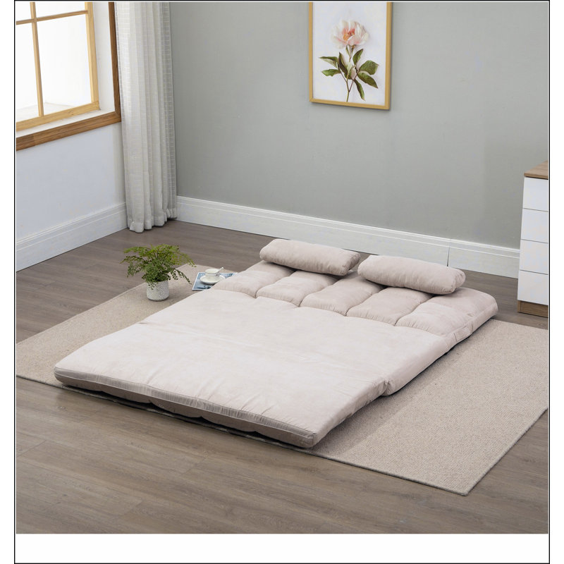 Canapé-lit convertible, canapé-lit pliant, chaise longue d'invité avec 2 coussins, dossier et appui-tête réglables, L 51,25 po
