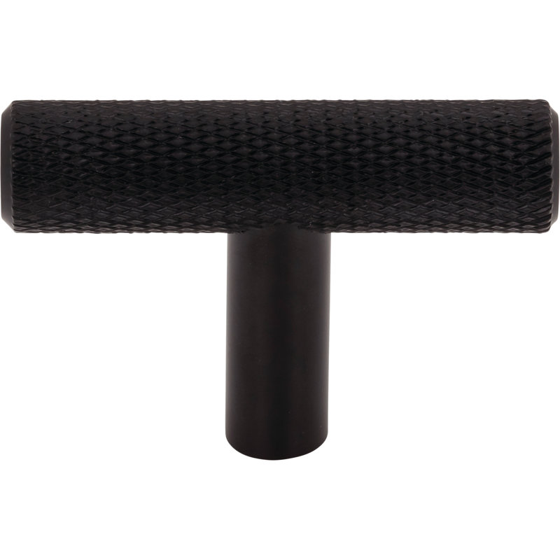 Prestwick T-Knob 2 Inch Brushed Satin Nickel, Flat Black