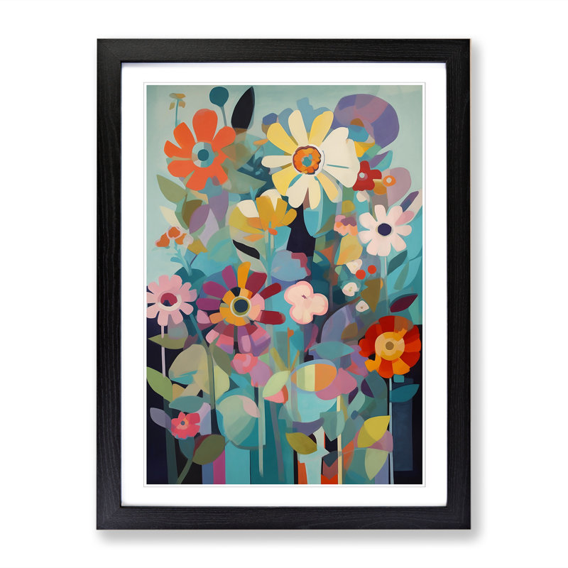 Mixed Flowers Vol.4 - Picture Frame Print, 64cm H x 46cm W x 2cm D, Walnut