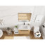 Meuble-lavabo mural avec lavabo à poser en résine-129109974