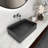 19.68'' Concrete Vessel Rectangular Modern Dark Gray With Patterns Bathroom Sink-1476637412