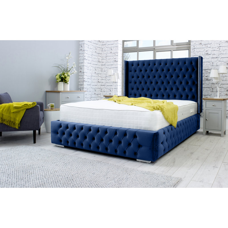 Fabrizia Upholstered Bed, Blue, Single (3')