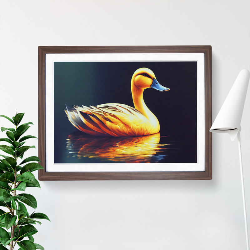 Legendary Duck - Single Picture Frame Print, 46cm H x 64cm W x 2cm D, Walnut