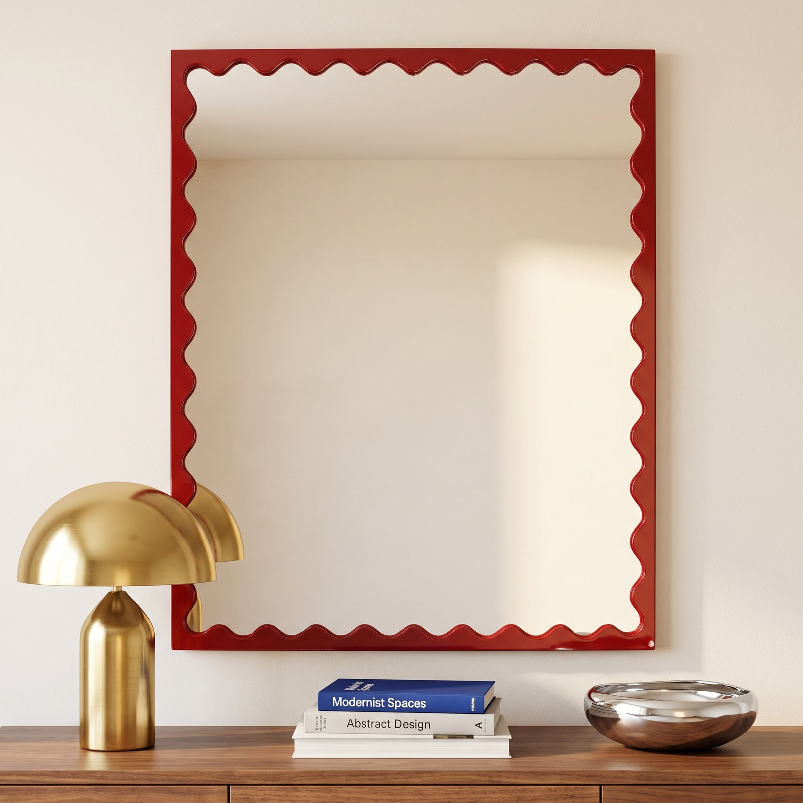 Ailee Rectangle Mirror, Burgundy