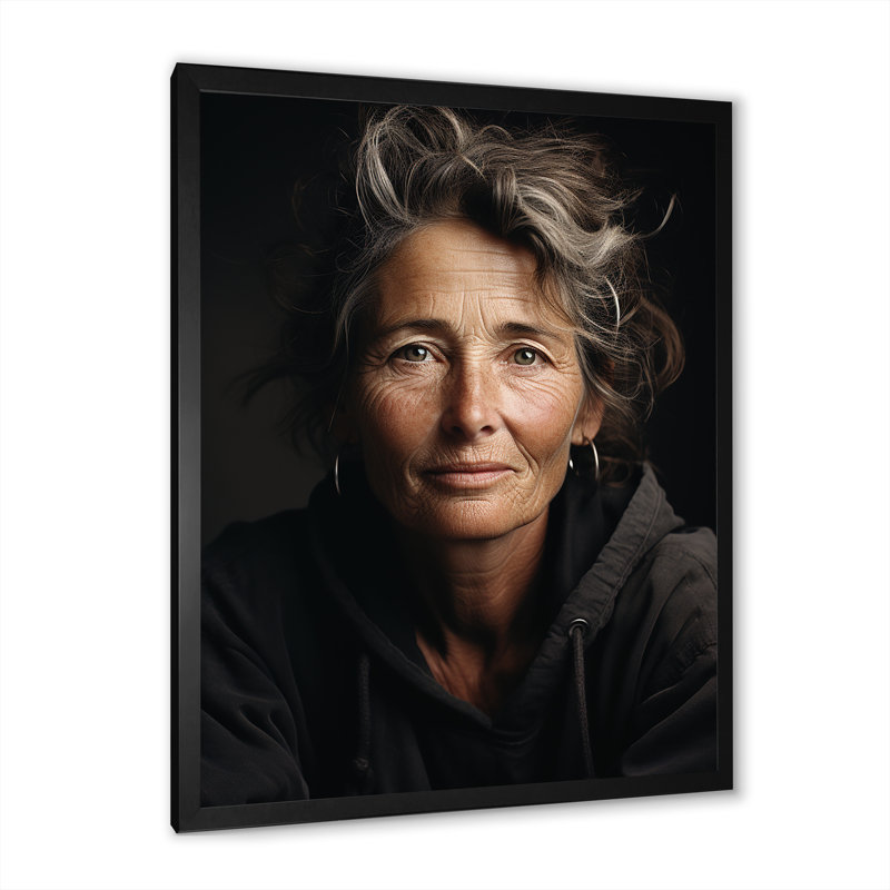 «Woman Bronze Biograph», reproduction d'art sur toile, Cadre simple noir, H 20 po x l 12 po x P 1 po