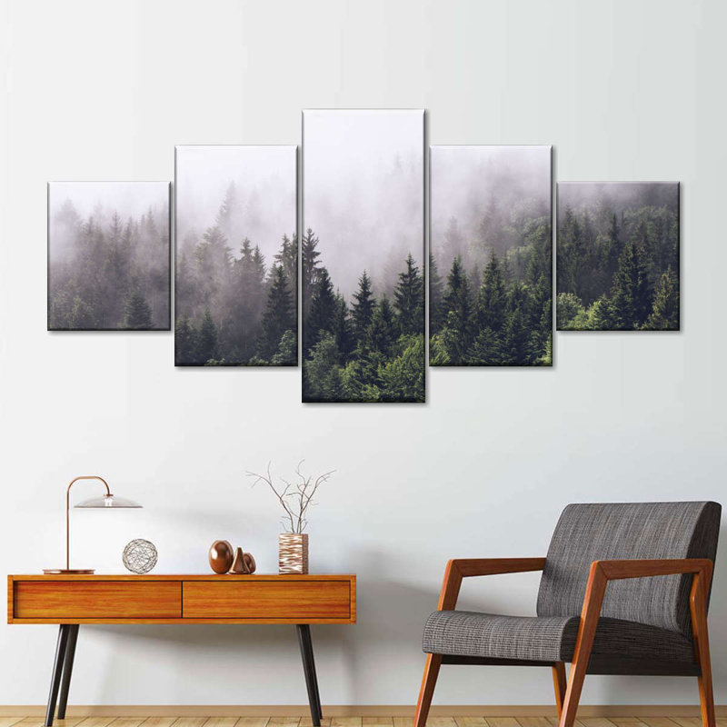 «Hazy Pine Forest», reproduction d'art sur toile, H 42 po x l 92 po x P 1,25 po