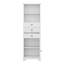 Grande armoire de rangement de salle de bain avec 3 tiroirs, organisateur autoportant en bois, armoire de cuisine avec tablettes réglables