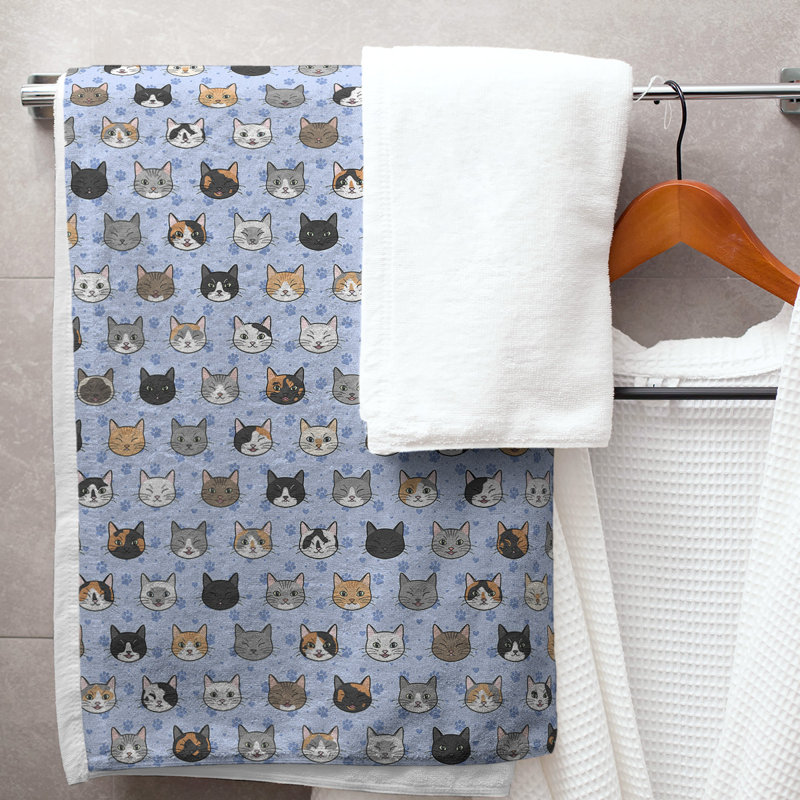 Serviette de bain pour chat Kitty, bleu