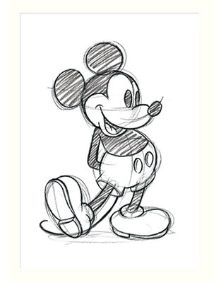 Mickey Mouse Sketch Single Graphic Art