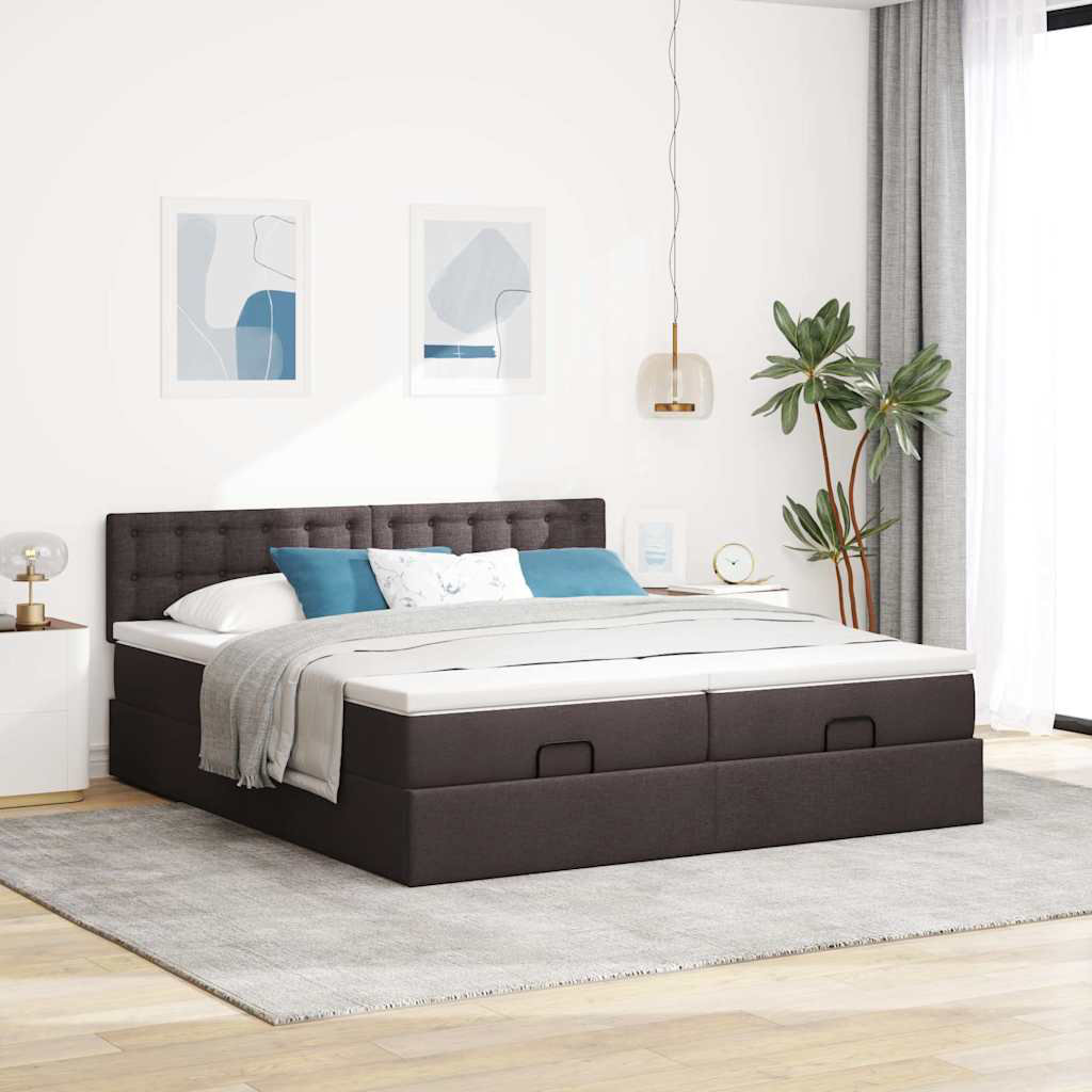 Vidaxl Ottoman-Bett Mit Matratzen Taupe 180X200 cm Stoff