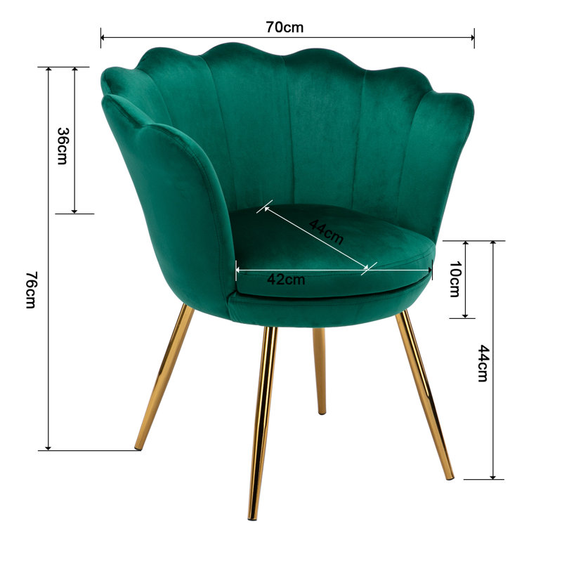 Aguilard Upholstered Armchair, Gold colours, Velvet, Green
