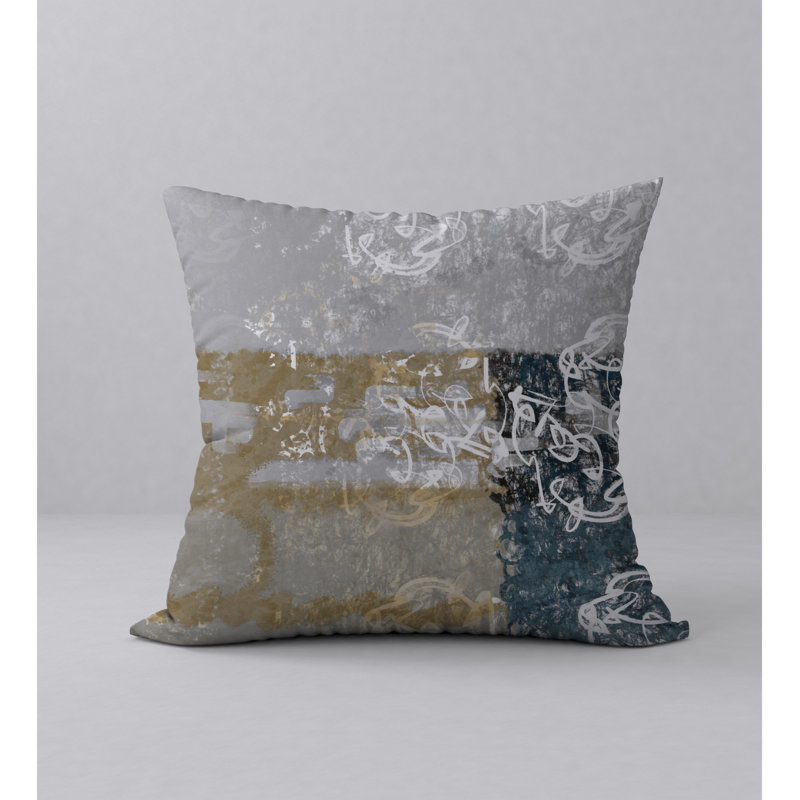 Abstract Throw Pillow, 18" H x 18" W